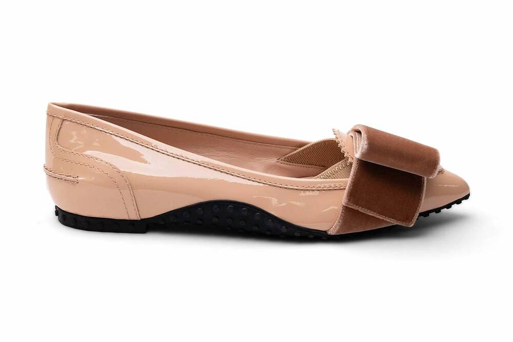 NEW TOD'S women's leather ballerinas flats in pink